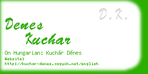 denes kuchar business card
